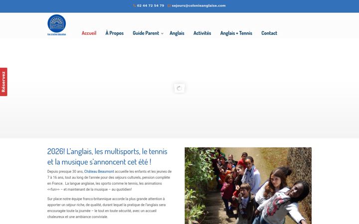 Screenshot of coloniedevacances.co.uk