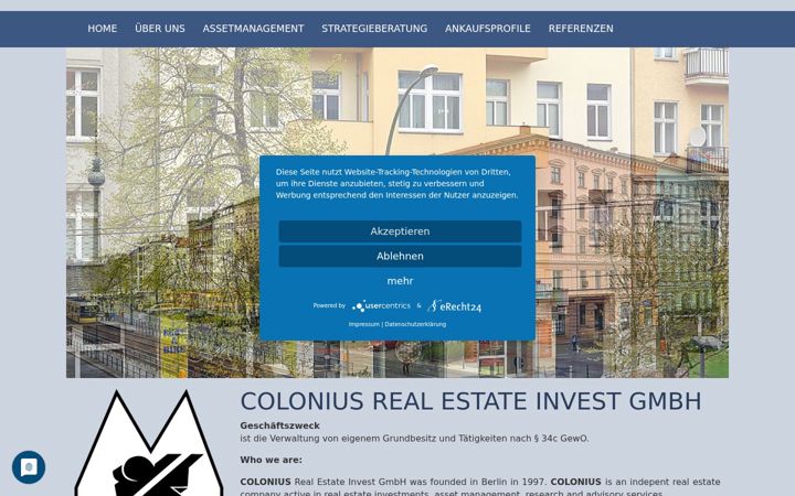 Screenshot of colonius.eu