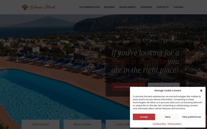 Screenshot of colonnahotels.com