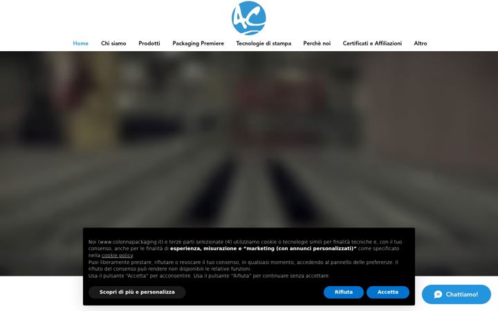 Screenshot of colonnapackaging.it