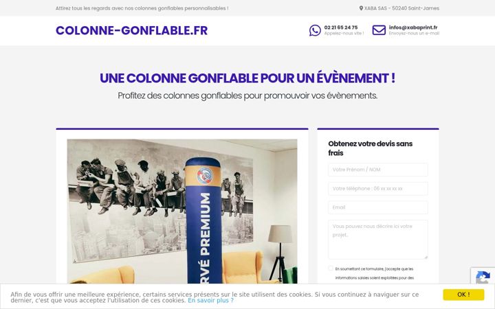 Screenshot of colonne-gonflable.fr