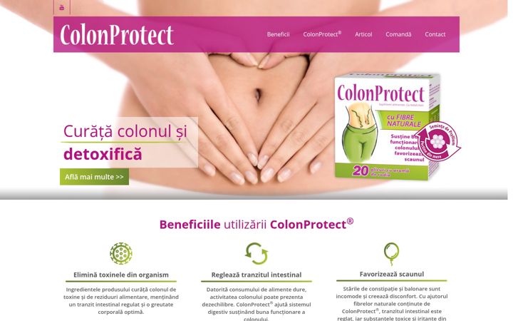 Screenshot of colonprotect.ro