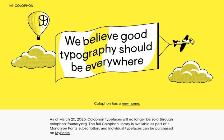Screenshot of colophon-foundry.org