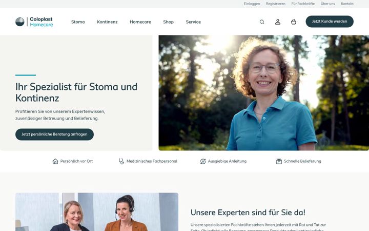 Screenshot of coloplast-homecare.de