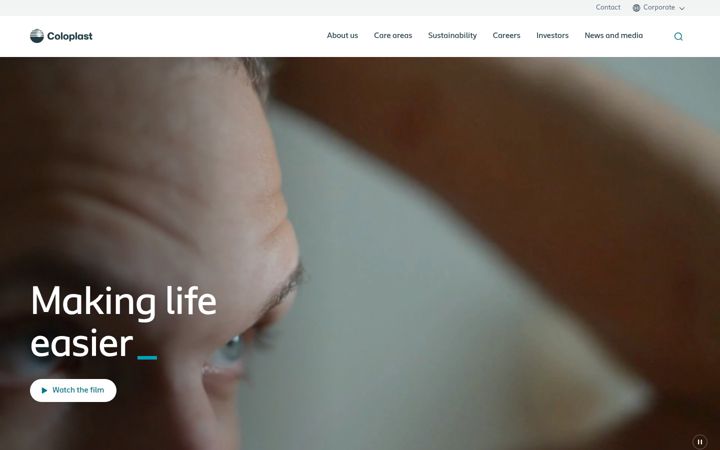 Screenshot of coloplast.com