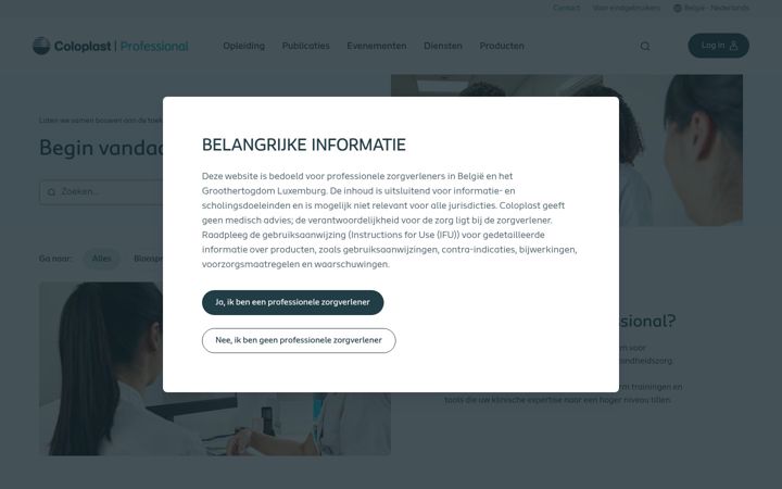 Screenshot of coloplastprofessional.be