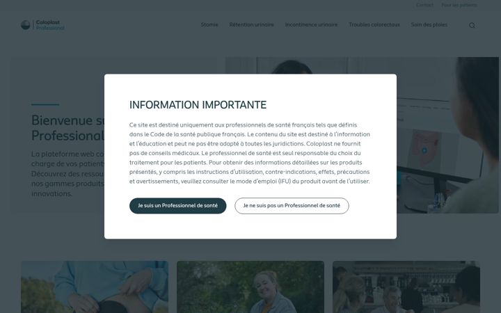 Screenshot of coloplastprofessional.fr