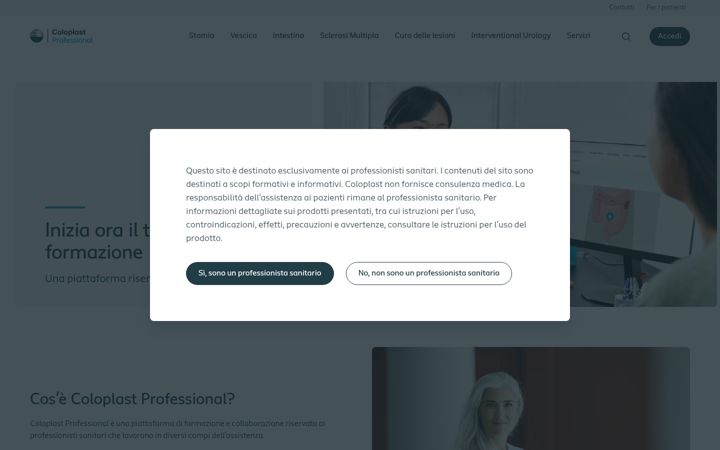 Screenshot of coloplastprofessional.it