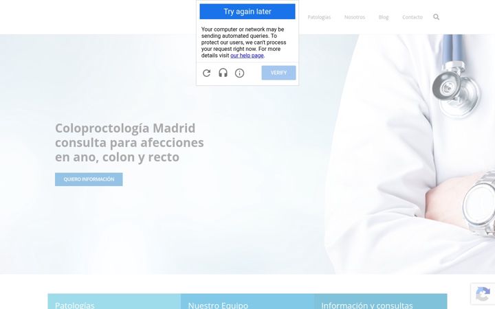 Skærmbillede af coloproctologia.es