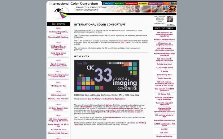 Screenshot of color.org