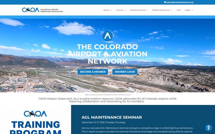 Captura de pantalla de coloradoairports.org