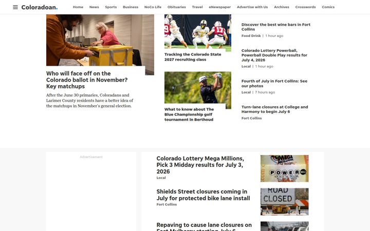 Screenshot ta' coloradoan.com