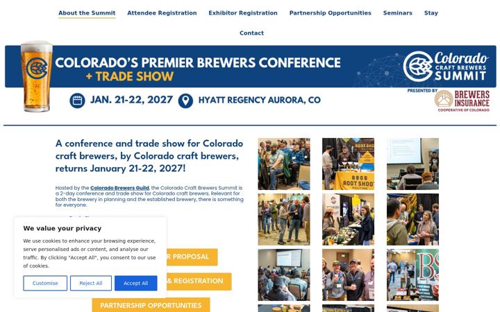 Screenshot of coloradocraftbrewerssummit.org