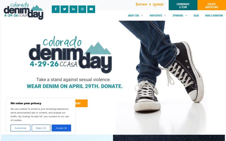 Screenshot of coloradodenimday.org