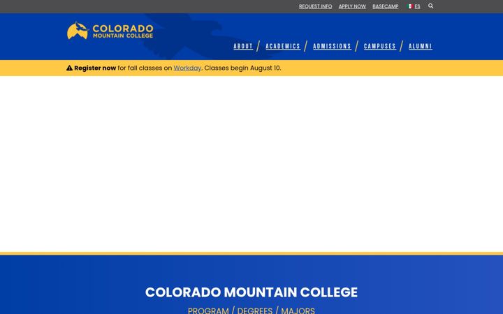 Screenshot of coloradomtn.edu