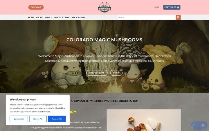 Skjámynd af coloradomushroomshop.in