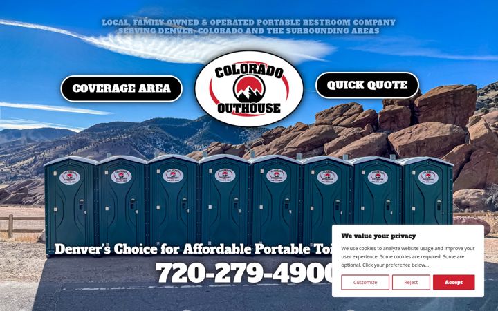 Screenshot of coloradoouthouse.com