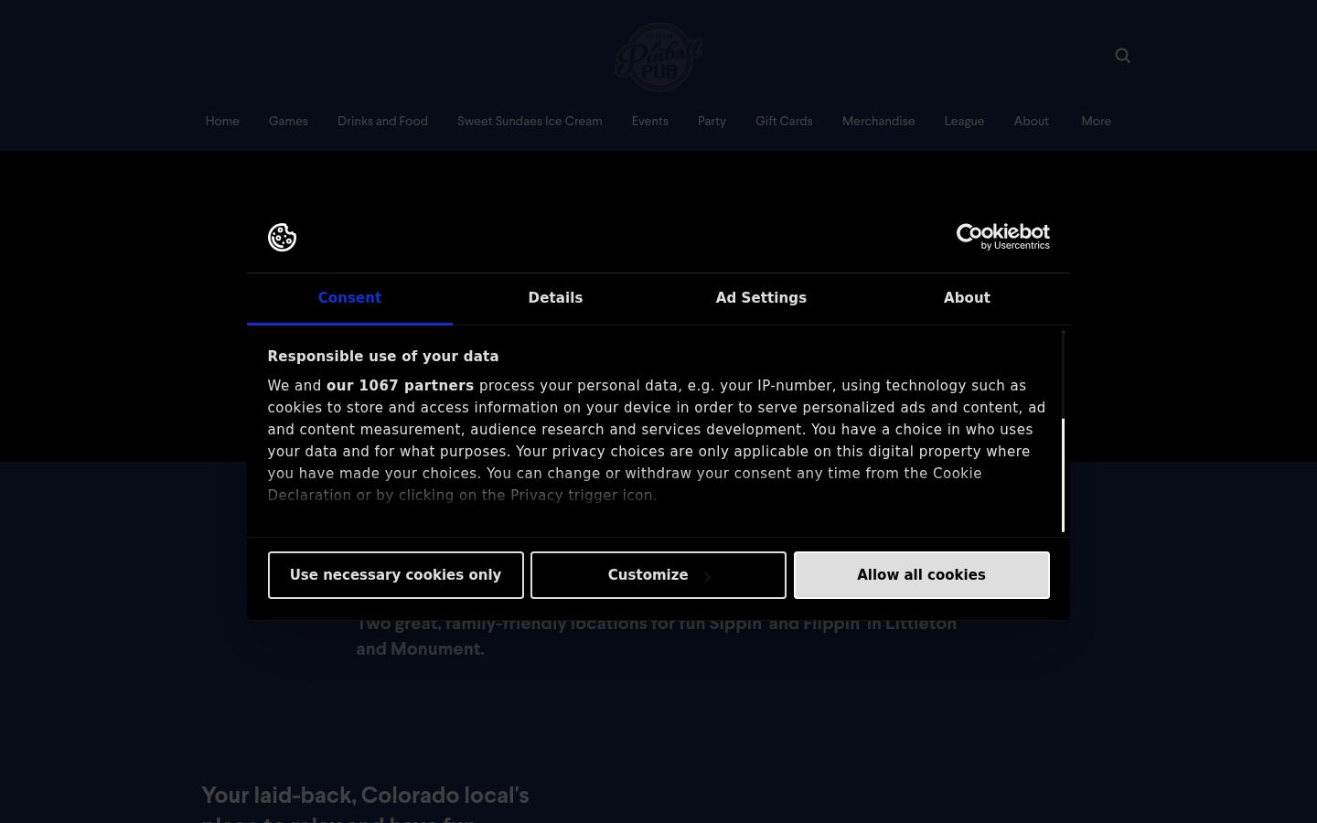 Screenshot του banner συγκατάθεσης που εμφανίστηκε πριν από οποιαδήποτε αλληλεπίδραση