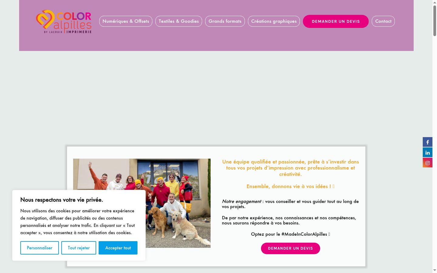 Screenshot del banner di consenso mostrato prima di qualsiasi interazione