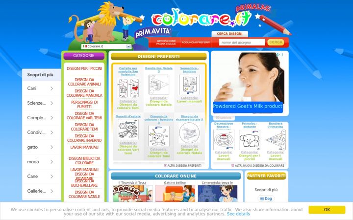 Screenshot of colorare.it