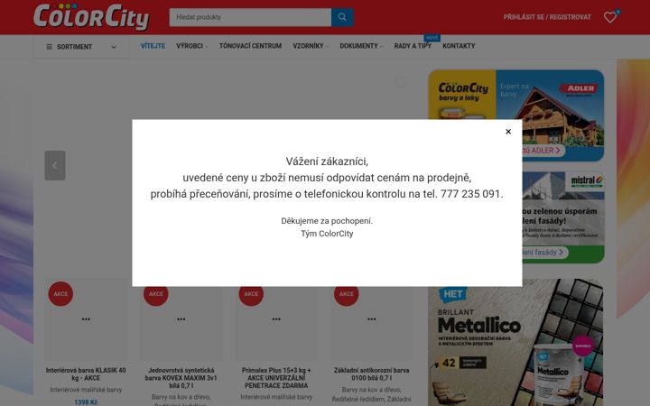 Snimka zaslona za colorcity.cz