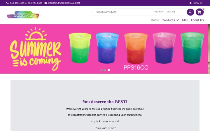 Screenshot of colorcup.com