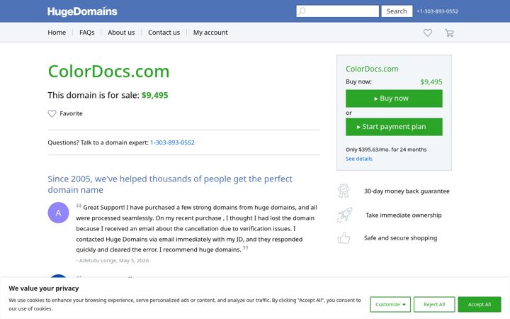 Screenshot of colordocs.com