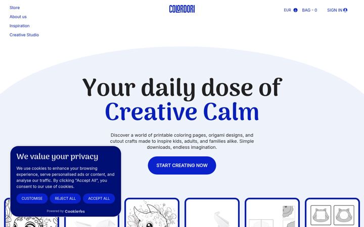 Screenshot of colordori.com