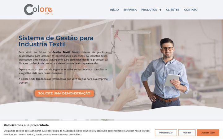 Snímek obrazovky colore-textil.com.br