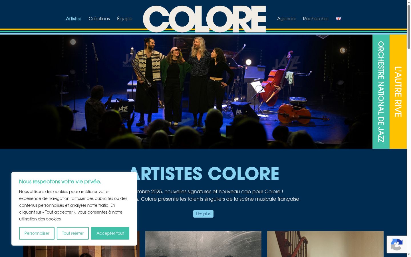 Screenshot of the consent banner shown before any interaction
