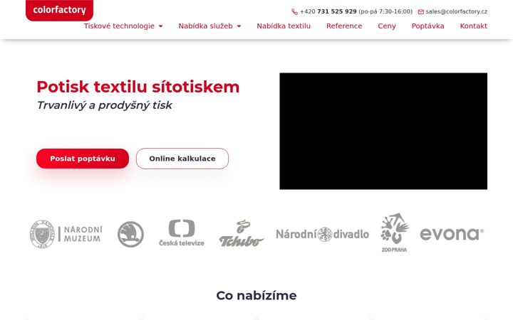 Snimka zaslona za colorfactory.cz