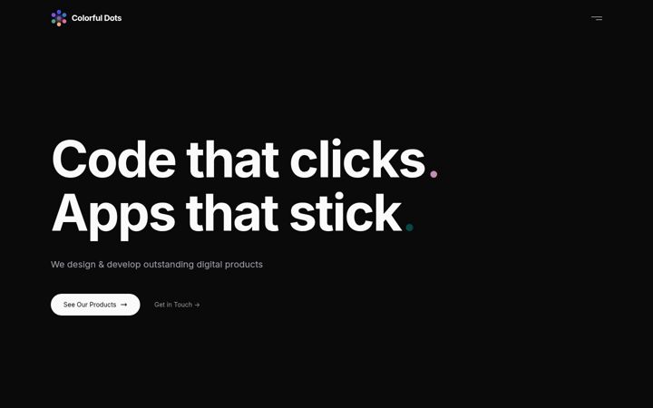 Screenshot von colorfuldots.com