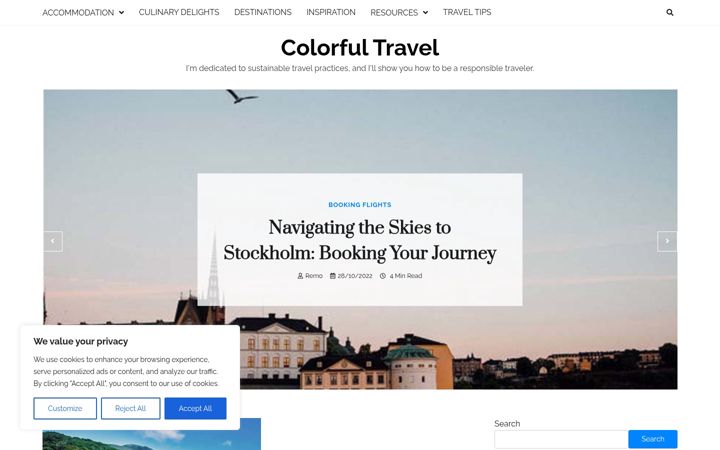 Screenshot di colorfultravel.net