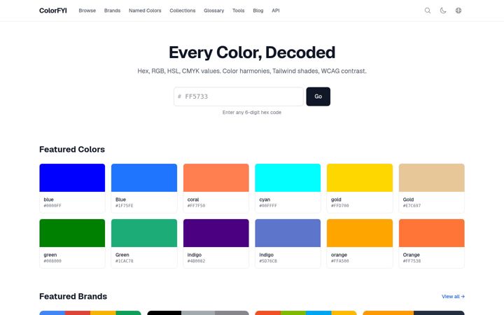 Screenshot of colorfyi.com