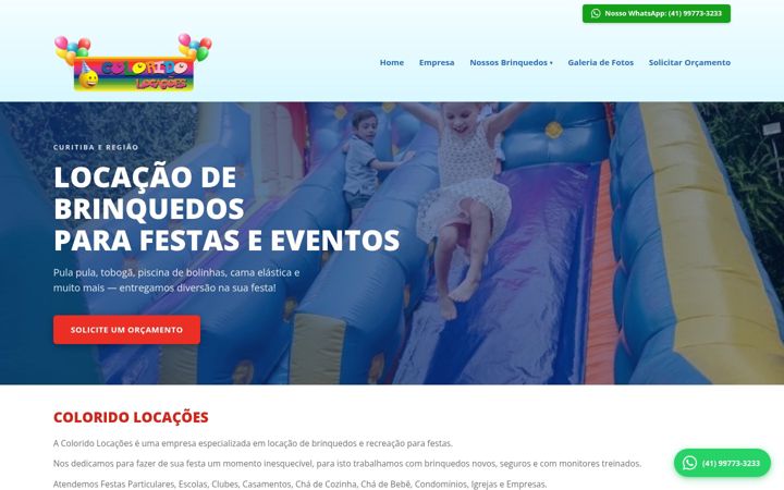 Snímek obrazovky coloridolocacoes.com.br