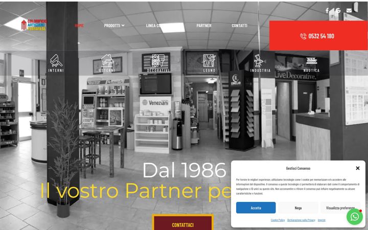 Snimka zaslona za colorificioartigianoferrarese.it