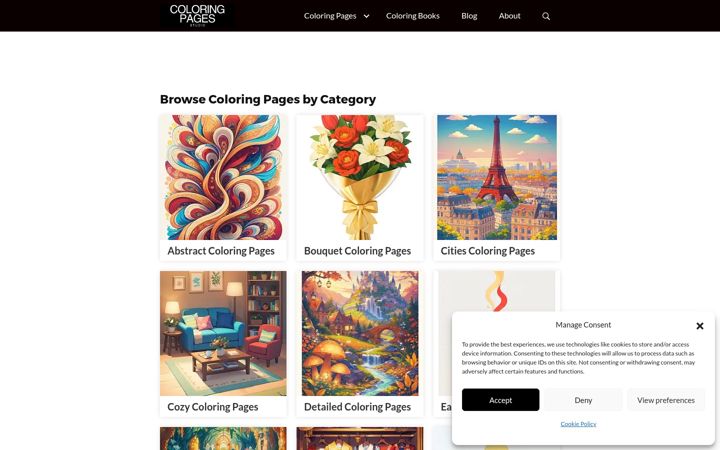Ekrano kopija coloringpagestudio.org