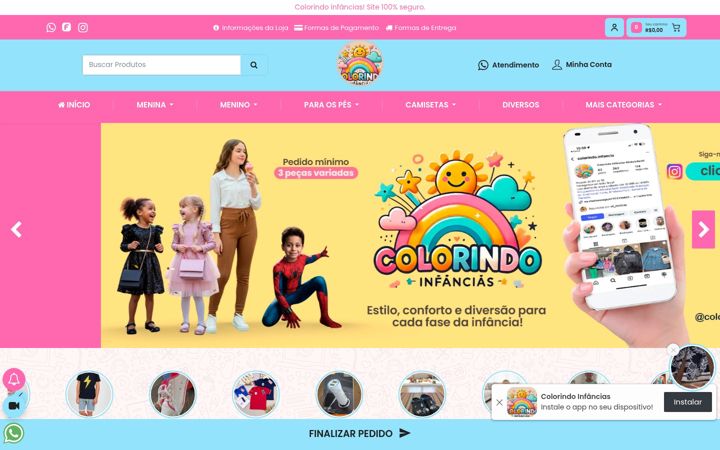 Snímek obrazovky coloririnfancia.com.br