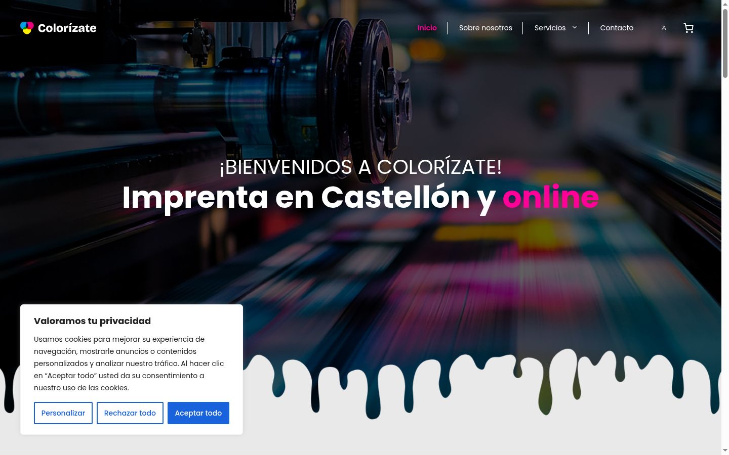 Screenshot del banner di consenso mostrato prima di qualsiasi interazione