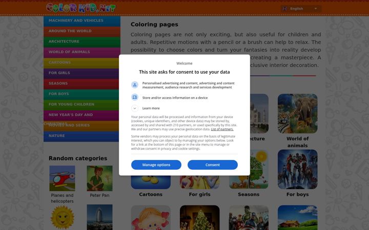Screenshot di colorkid.net