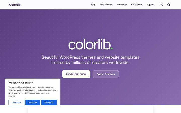 Snimka zaslona za colorlib.com