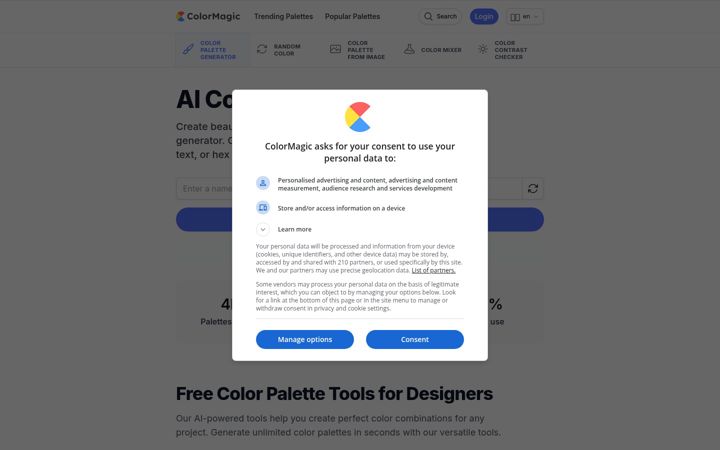 Screenshot of colormagic.app