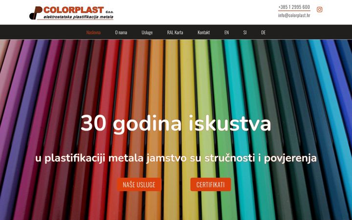 Screenshot van colorplast.hr