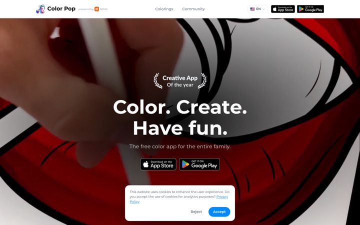 Screenshot of colorpop.ai