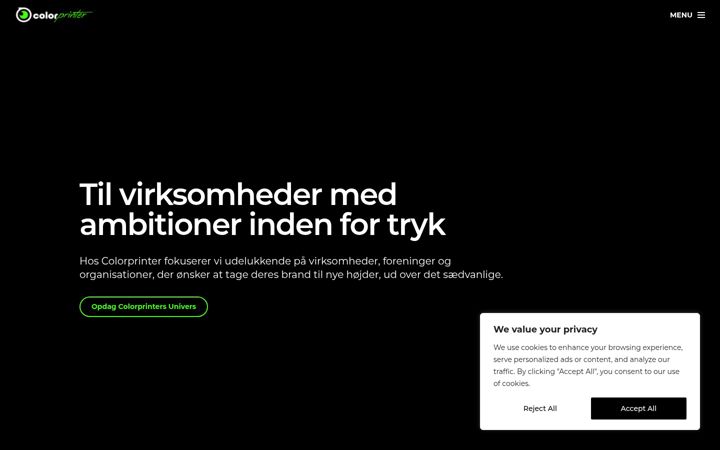 Screenshot of colorprinter.dk