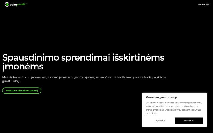 Skærmbillede af colorprinter.lt