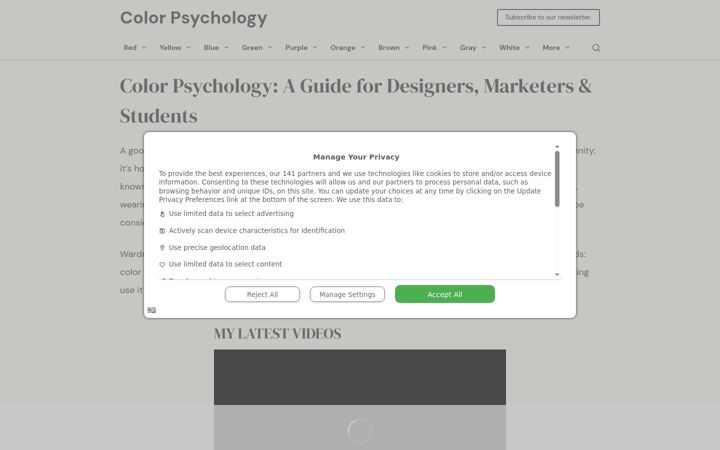 Snimka zaslona za colorpsychology.org
