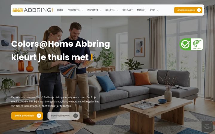 Kuvakaappaus sivustosta colorsathome-abbring.nl