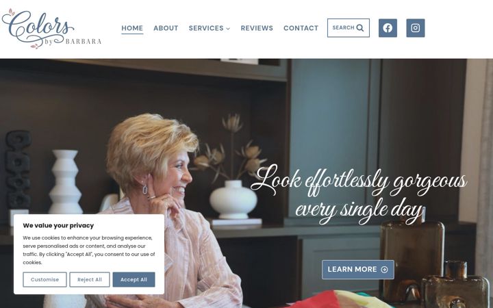 Screenshot of colorsbybarbara.com