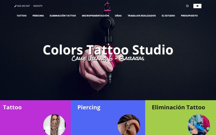 Screenshot stránky colorstattoostudio.es